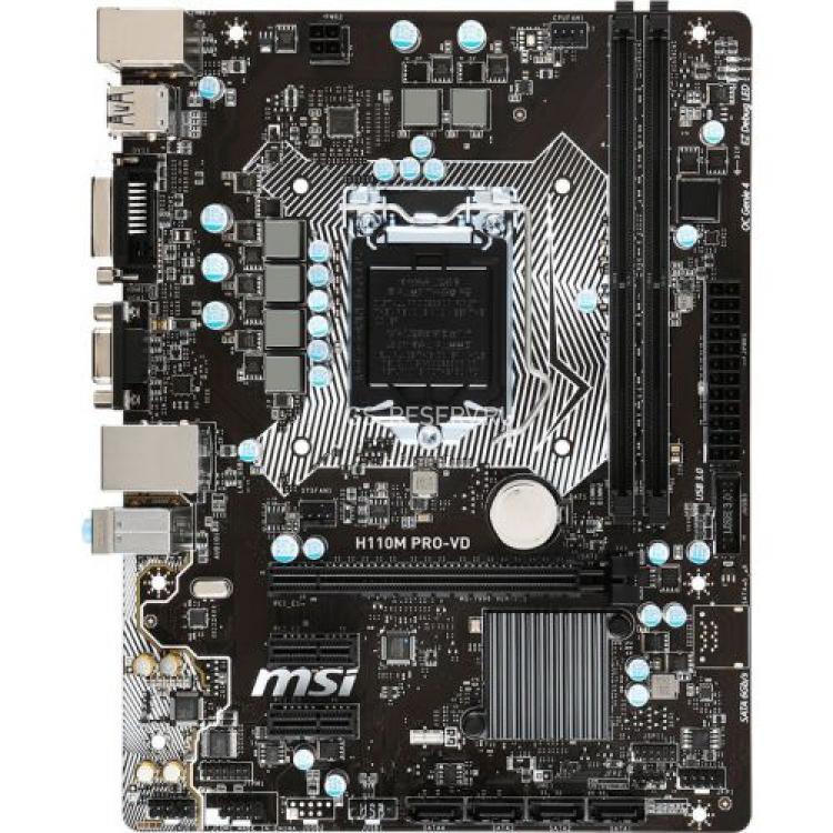 Материнская Плата MSI PLUS iH110 S1151 HT 2DualDDRIV 4SATAIII PCI-E16x3.0 2PCI-E1x Video DVI LAN1000 AC97-8ch 2USB3 mATX(H110M PRO-VD)
