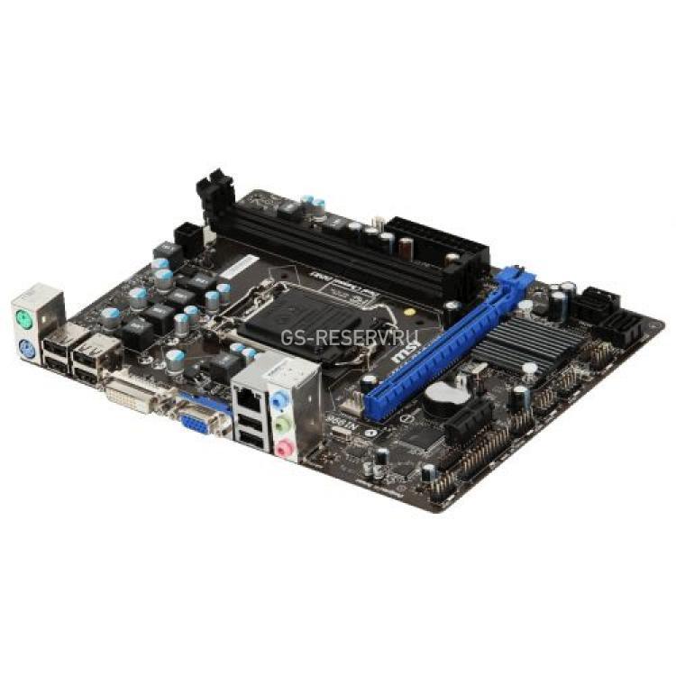 Материнская Плата MSI iH61 S1155 HT 2DualDDRIII 4SATAII PCI-E16x PCI-E1x Video DVI LAN100 AC97-8ch mATX 5000Mhz(MS-7788)