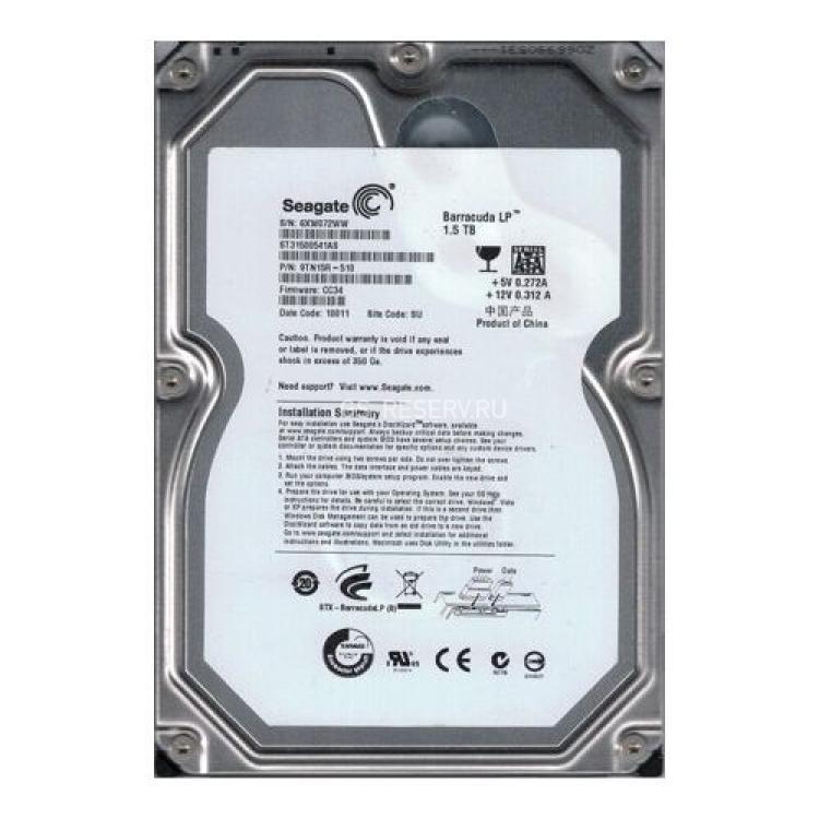 Жесткий Диск Seagate Barracuda LP 1,5Tb (U300/5900/32Mb) SATAII(ST31500541AS)