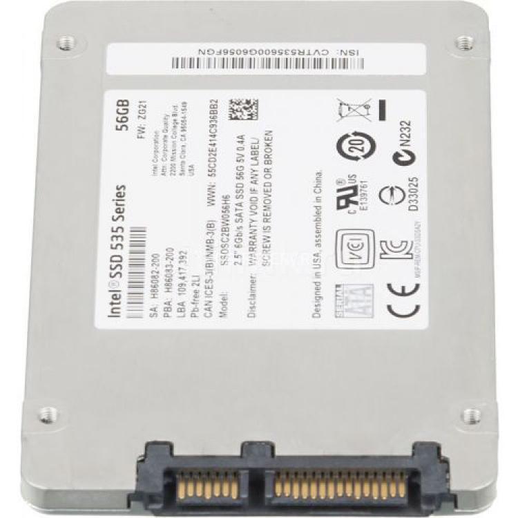 Твердотелый Накопитель SSD Intel SSD 535 Series 56Gb 540Мб/сек MLC AES 6G SATAIII 2,5" 7mm(944688)