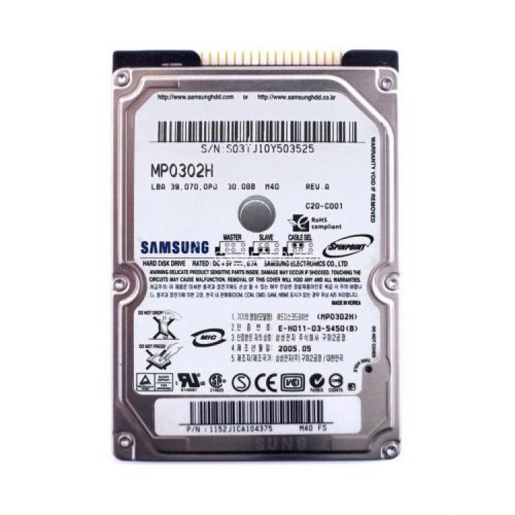 Жесткий Диск Samsung Spinpoint M40 30Gb (U100/5400/8Mb) IDE 2,5"(MP0302H)