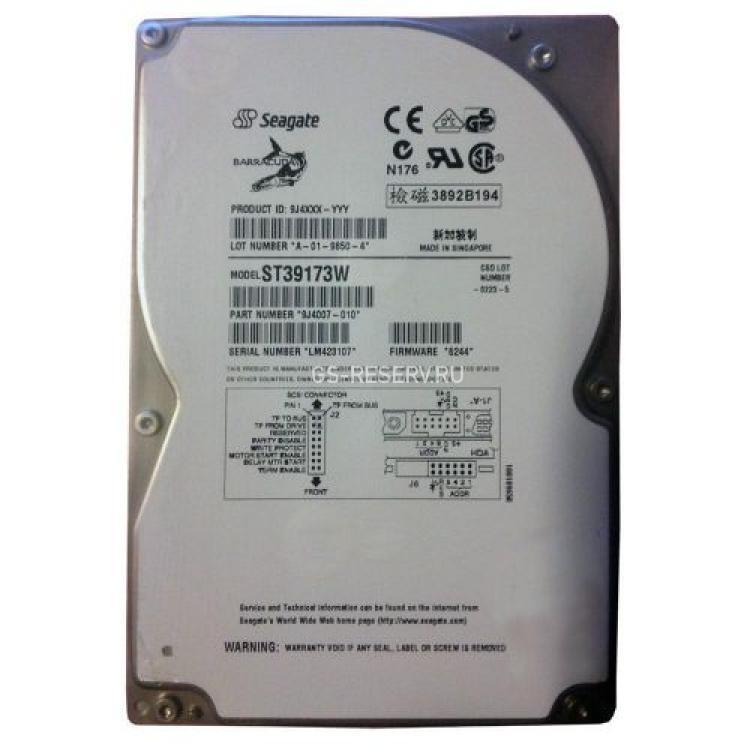 Жесткий Диск Seagate Barracuda 9LP 9,1Gb (U40/7200/0,5Mb) 68pin U40SCSI(ST39173W)