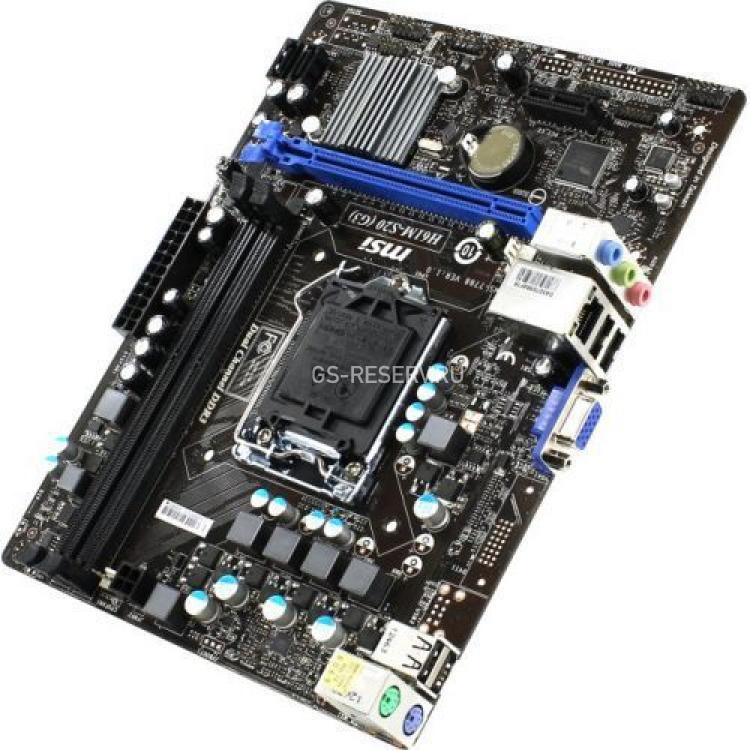 Материнская Плата MSI iH61 S1155 HT 2DualDDRIII 2SATAII PCI-E16x PCI-E1x Video LAN100 AC97-8ch mATX 5000Mhz(H61M-S20 (G3))
