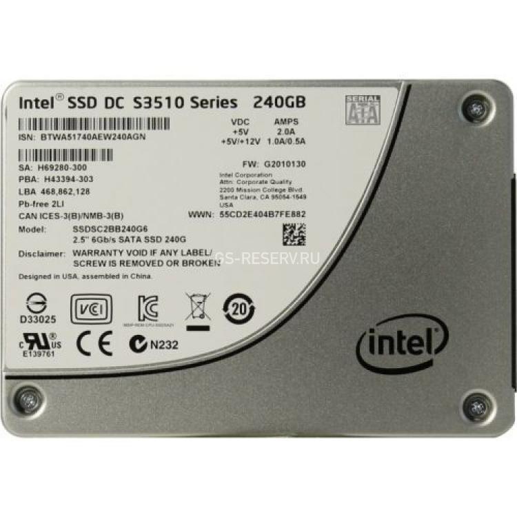 Твердотелый Накопитель SSD Intel SSD DC S3510 Series 240Gb 500Мб/сек TRIM MLC 6G SATAIII 2,5" 7mm(941813)