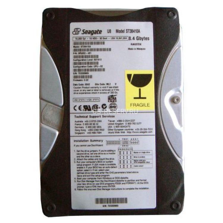Жесткий Диск Seagate U8 8,4Gb (U33/5400/0,5Mb) IDE(ST38410A)