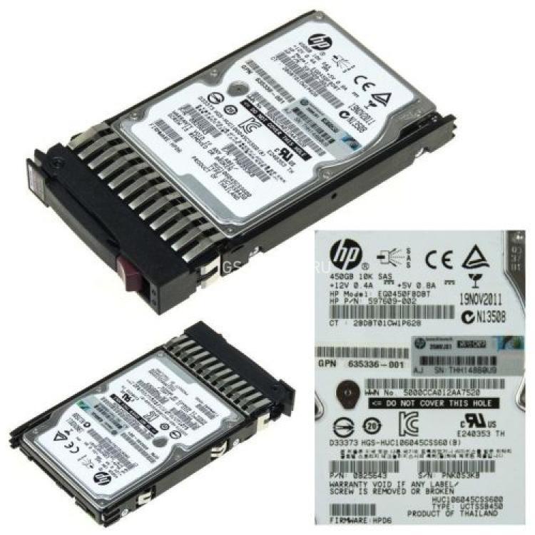 Жесткий Диск HP (Hitachi) Ultrastar C10K600 HUC106045CSS600 450Gb (U600/10000/64Mb) 6G SAS 2,5" For Gen4 Gen5 Gen6 Gen7 Integrity rx2800 i2 i4 rx6600 rx3600 rx2660(641552-002)