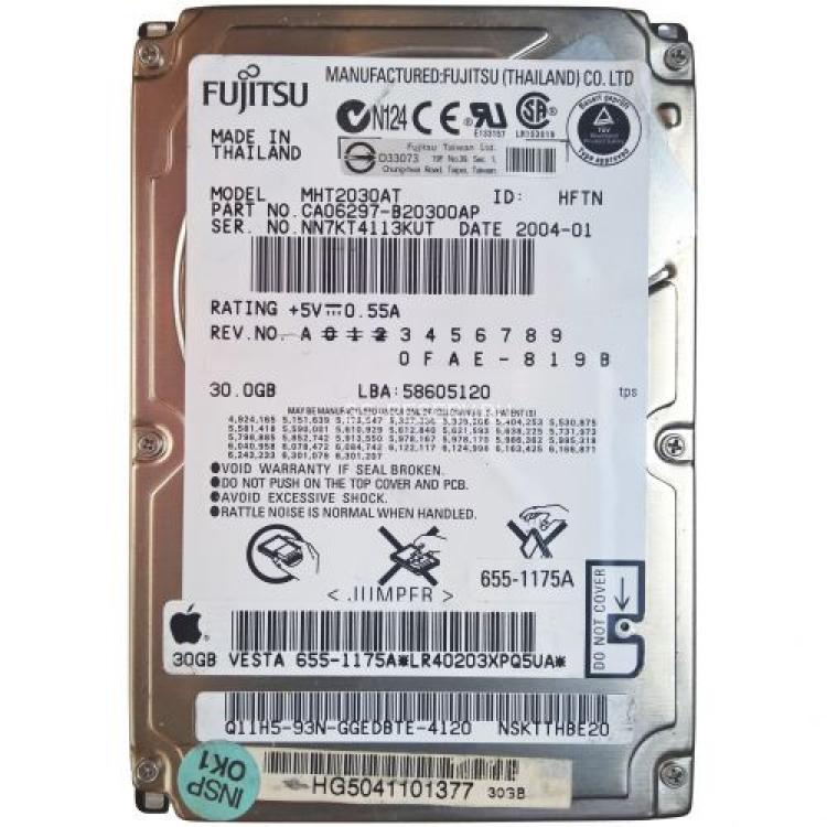 Жесткий Диск Fujitsu 30Gb (U100/4200/2Mb) IDE 2,5"(CA06297-B023)
