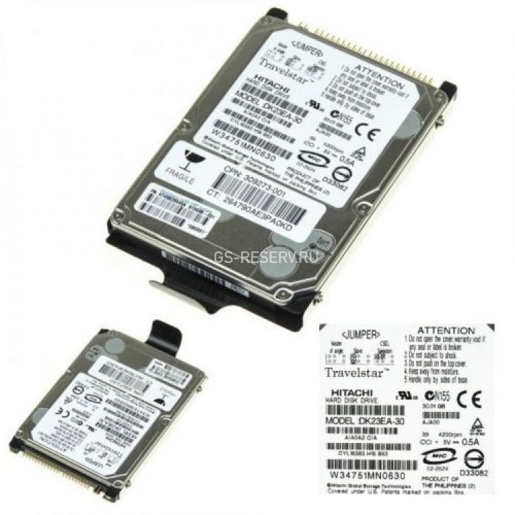 Жесткий Диск Hitachi Travelstar DK23 30Gb (U100/4200/2Mb) IDE 2,5"(3T438)