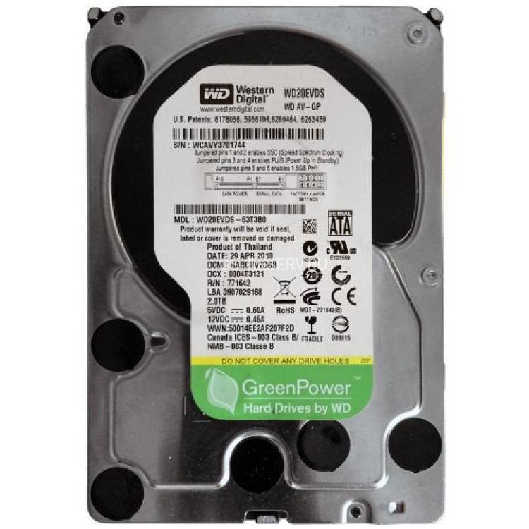 Жесткий Диск Western Digital AV-GP 2Tb (U300/IntelliPower/32Mb) SATAII(WD20EVDS-63T3B0)