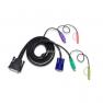 KVM Кабель ATEN DB25M-DB25F Монитор+Клавиатура+Мышь+Аудио PS/2 DB15+2x6MINI-DIN To DB25 Male-Male Audio 3m For CS-1016 CS-1008 CS-1004(2L-1703P)