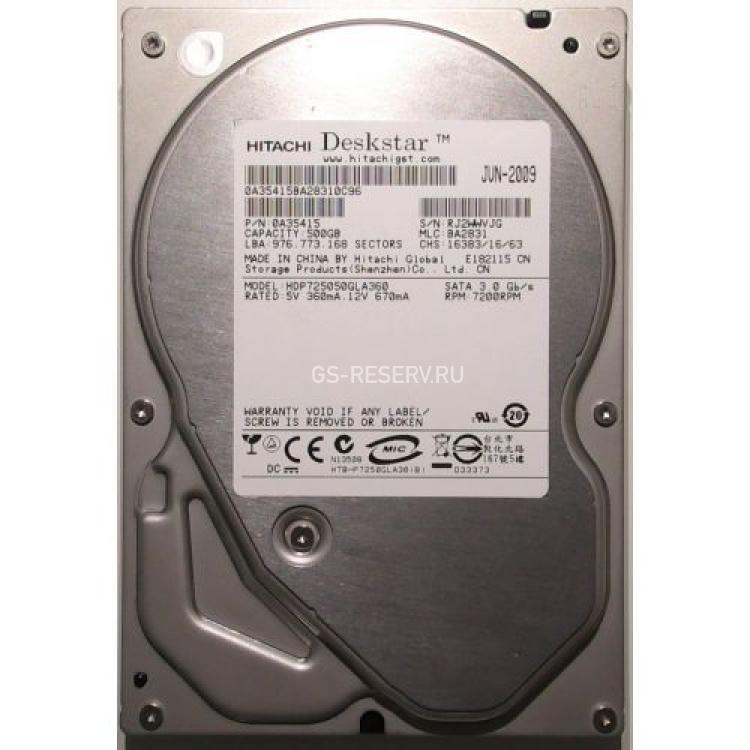 Жесткий Диск Hitachi Deskstar P7K500 500Gb (U300/7200/16Mb) SATAII(HDP725050GLA360)