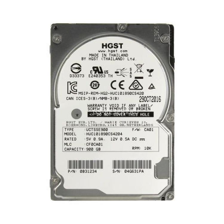 Жесткий Диск HGST (Hitachi) Ultrastar C10K1800 900Gb (U1200/10520/128Mb) AF Secure Erase 512e 12G SAS 2,5"(0B31239)