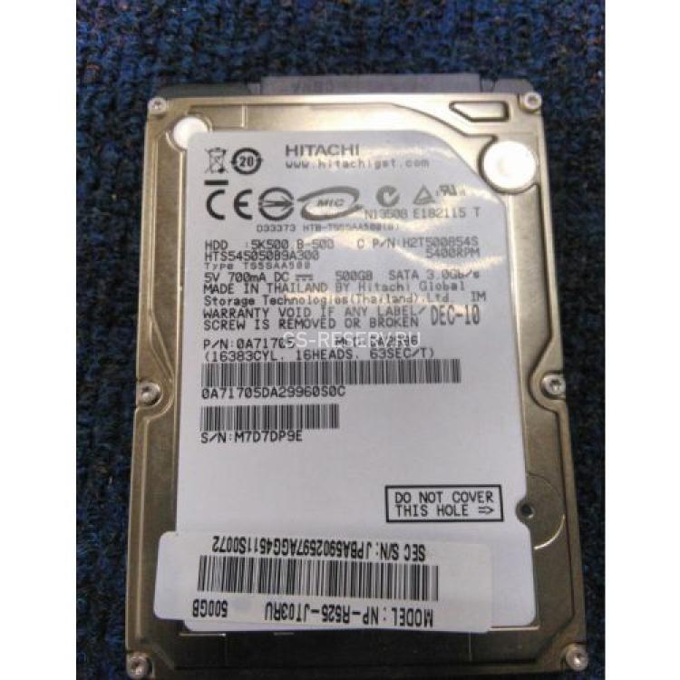 Жесткий Диск Hitachi Travelstar 5K500 500Gb (U300/5400/8Mb) SATAII 2,5"(HTS545050B9A300)