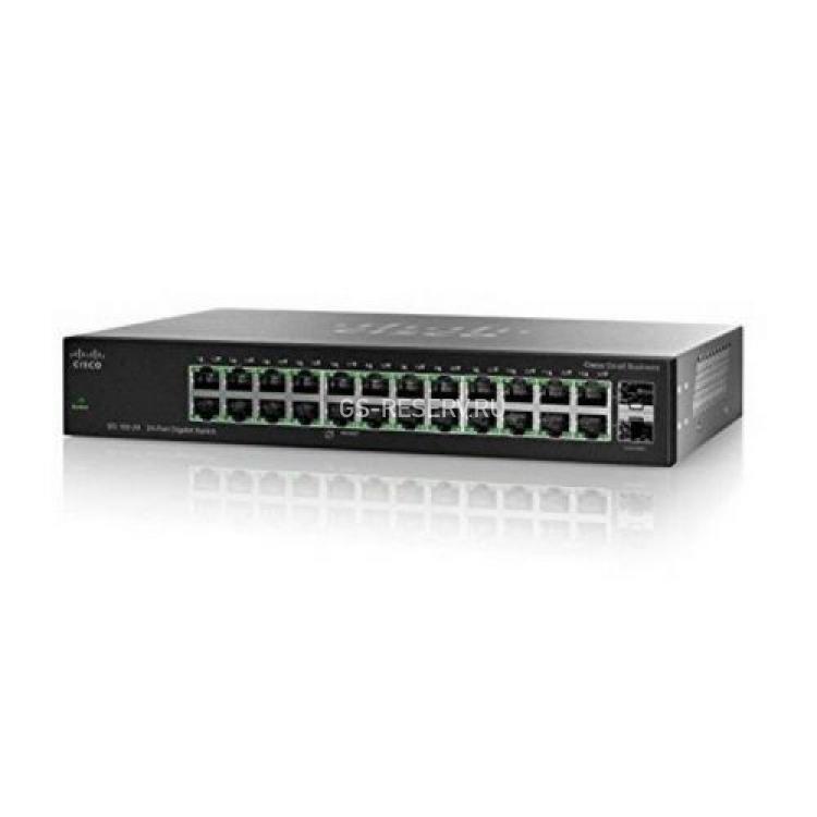 Коммутатор Cisco Small Bussiness 24-Port Gigabit Switch 24port-10/100/1000Mbps 24xRJ45 2xSFP+ 1U 19"(SR2024C)
