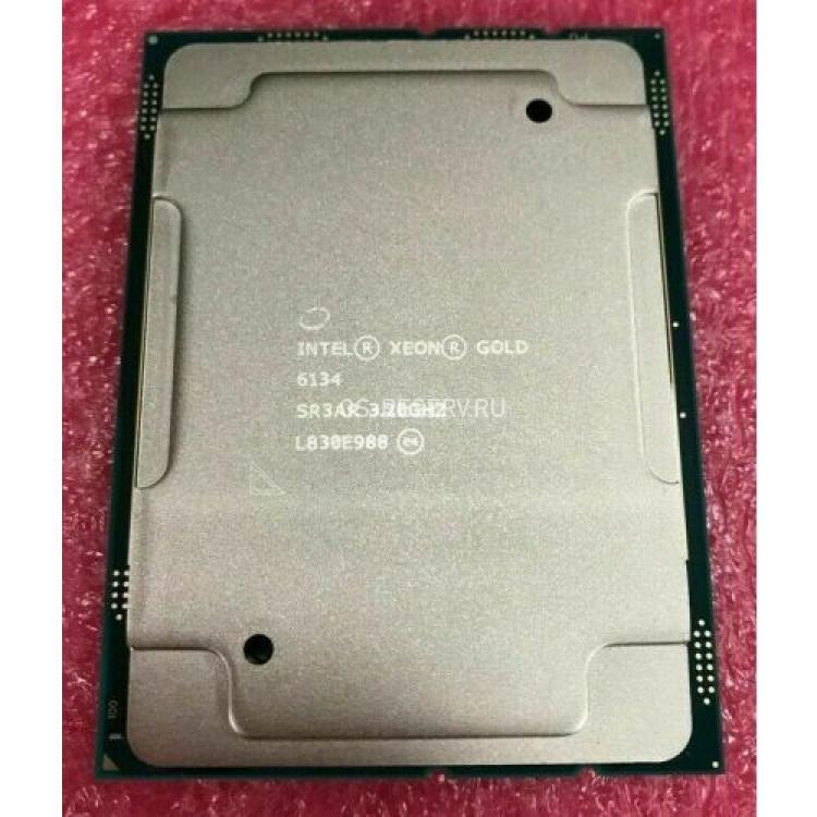 Процессор Intel Xeon Gold 6134 3200(3700)Mhz L3-24,75Mb 10400 8x Core 130Wt Socket LGA3647 Skylake(SR3AR)