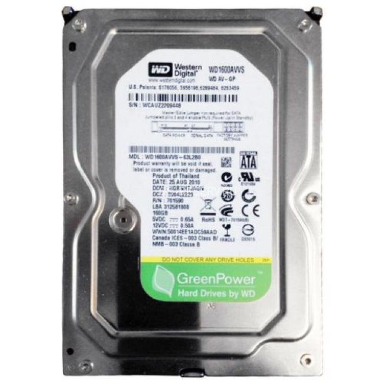 Жесткий Диск Western Digital AV-GP 160Gb (U300/IntelliPower/8Mb) NCQ SATAII(WD1600AVVS-62L2B0)