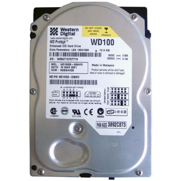Жесткий Диск Western Digital Protege 10Gb (U100/5400/2Mb) IDE(WD100EB-00CGH0)