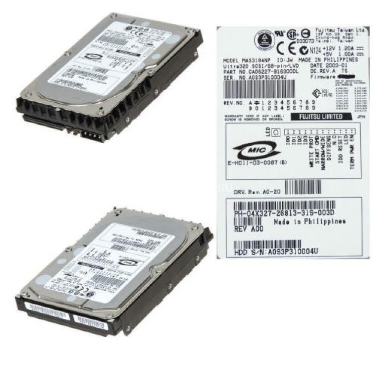 Жесткий Диск Fujitsu 18,4Gb (U320/15000/8Mb) 68pin U320SCSI(MAS3184NP)