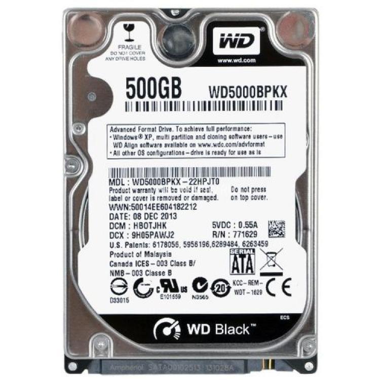 Жесткий Диск Western Digital Black 500Gb (U600/7200/16Mb) 6G SATAIII 2,5"(WD5000BPKX-00HPJT0)