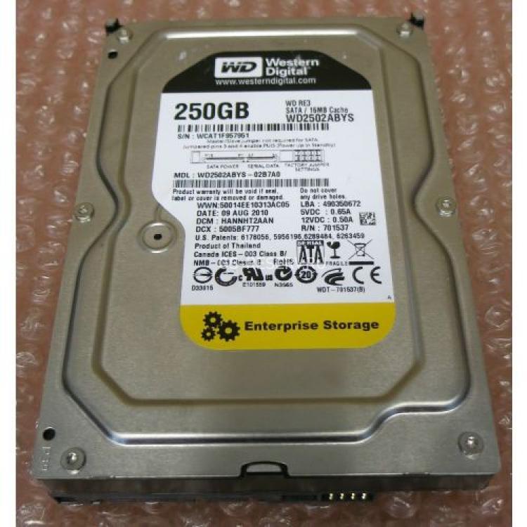 Жесткий Диск Western Digital RE3 250Gb (U300/7200/16Mb) NCQ SATAII(WD2502ABYS-50B7A0)