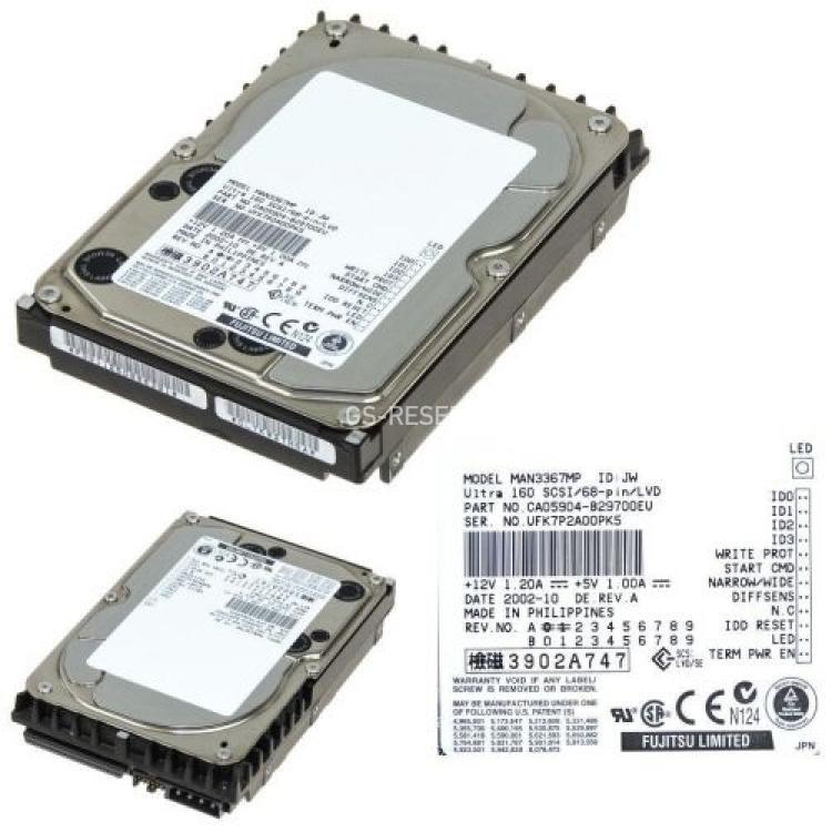 Жесткий Диск Fujitsu 36,7Gb (U160/15000/8Mb) 68pin U160SCSI(MAM3367MP)