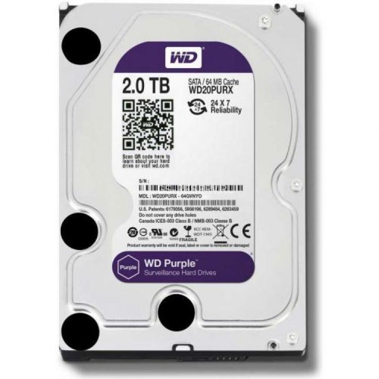 Жесткий Диск Western Digital Purple 2Tb (U600/IntelliPower/64Mb) 6G SATAIII(WD20PURX-64P6ZY0)