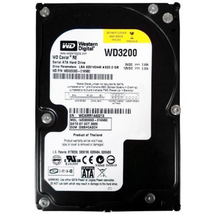 Жесткий Диск Western Digital Caviar RE 320Gb (U150/7200/8Mb) SATA(WD3200SD)