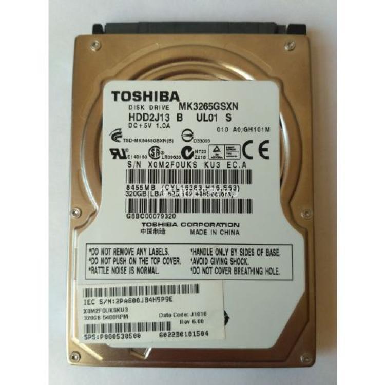 Жесткий Диск Toshiba 320Gb (U300/5400/8Mb) SATAII 2,5"(MK3265GSXN)