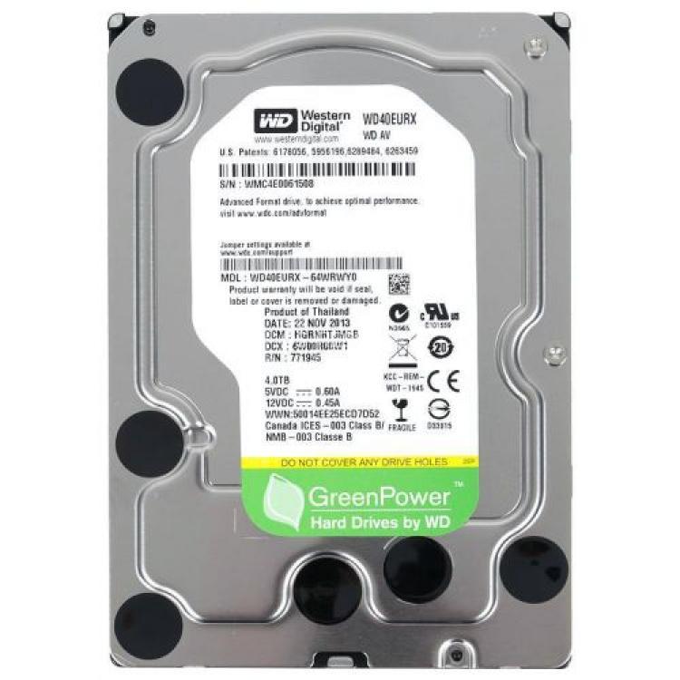 Жесткий Диск Western Digital AV-GP 4Tb (U600/IntelliPower/64Mb) 6G SATAIII(WD40EURX-64WRWY0)