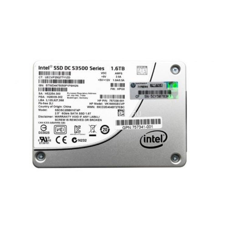 Твердотелый Накопитель SSD HP (Intel) SSD DC S3500 Series SSDSC2BB016T4P 1.6Tb TRIM MLC 6G SATAIII 2,5" 7mm For Gen7 Gen8 Gen9 Gen10(757338-001)