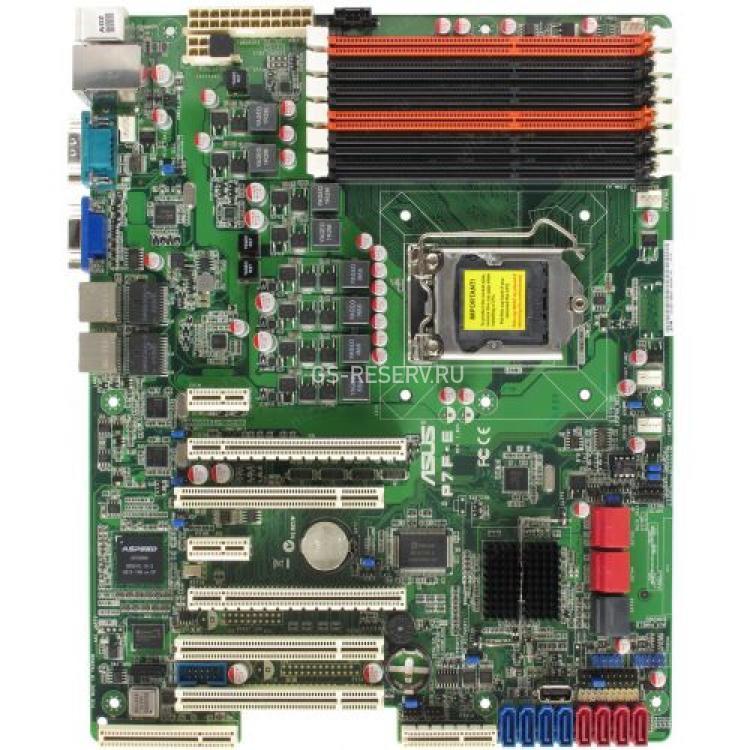 Материнская Плата ASUS i3420 S1156 6DualDDRIII 0(8)SAS 6SATAII 2PCI-E16x 2PCI-E1x 3PCI SVGA 2LAN1000 ATX(P7F-E)