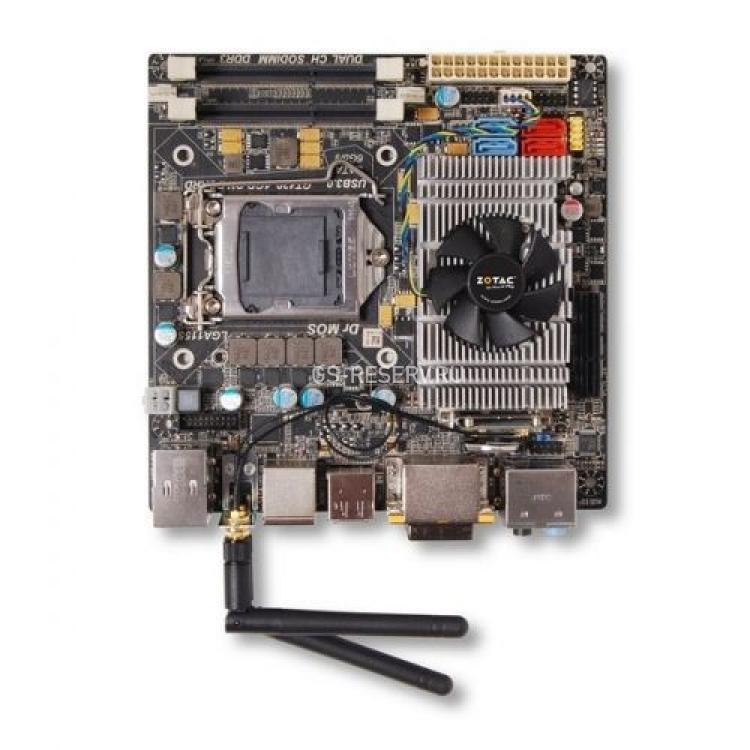Материнская Плата Zotac iZ68 S1155 HT 2xSO-DIMM DDRIII 2SATAIII 2SATAII PCI-E4x 2xDVI HDMI DP LAN1000 AC97-8ch eSATA 2USB3 mini-ITX 5000Mhz(Z68ITX-B-E)