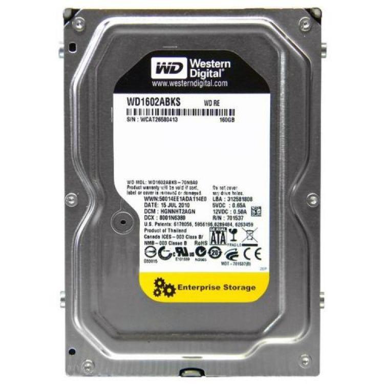 Жесткий Диск Western Digital RE3 160Gb (U300/7200/16Mb) NCQ SATAII(WD1602ABKS)