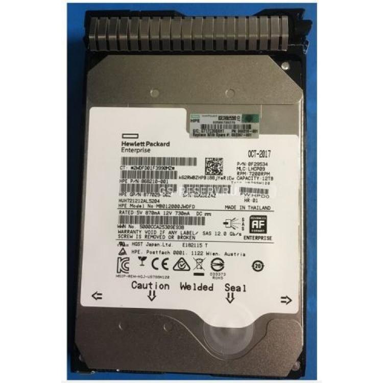 Жесткий Диск HP (HGST) Ultrastar He12 HUH721212AL5204 12Tb (U1200/7200/256Mb) Helium AF Secure Erase 512e 12G SAS 3,5" For Gen5 Gen6 Gen7 Gen8 Gen9 Gen10 D6020 D6000 Apollo Gen10(881783-B21)