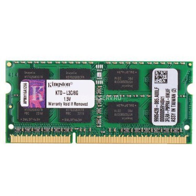 RAM SO-DIMM DDRIII-1600 Kingston 8Gb 2Rx8 PC3-12800S-11 For Dell(KTD-L3C/8G)