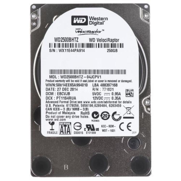 Жесткий Диск Western Digital VelociRaptor 250Gb (U600/10000/64Mb) 6G SATAIII 2,5"(WD2500BHTZ)