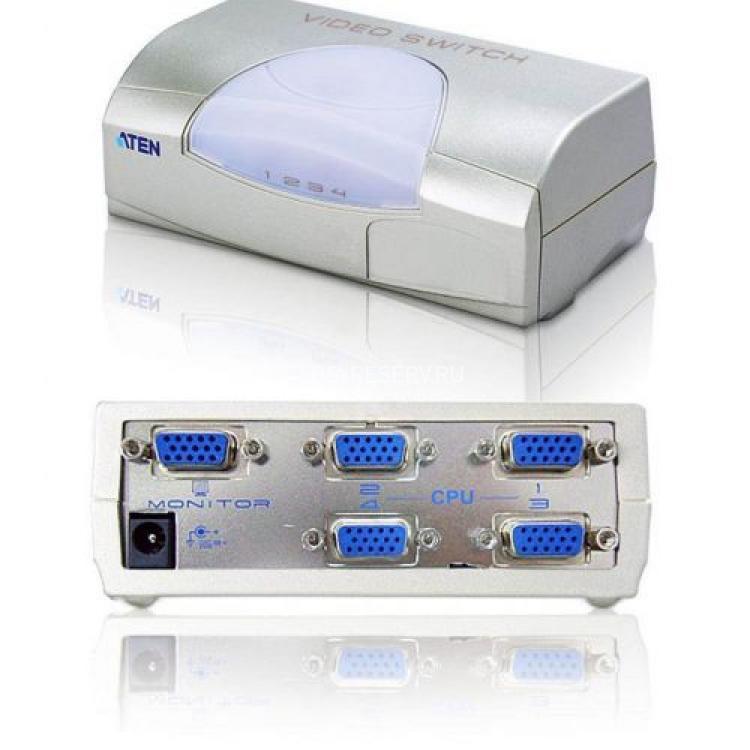 KVM Разветвитель - Видеопереключатель Aten VanCryst 4-Port SVGA 5xDB15(VS491)