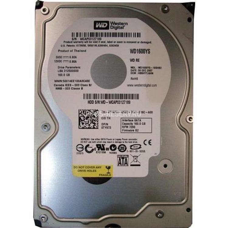 Жесткий Диск Western Digital RE2 160Gb (U300/7200/16Mb) SATAII(WD1600YS-01SHB1)
