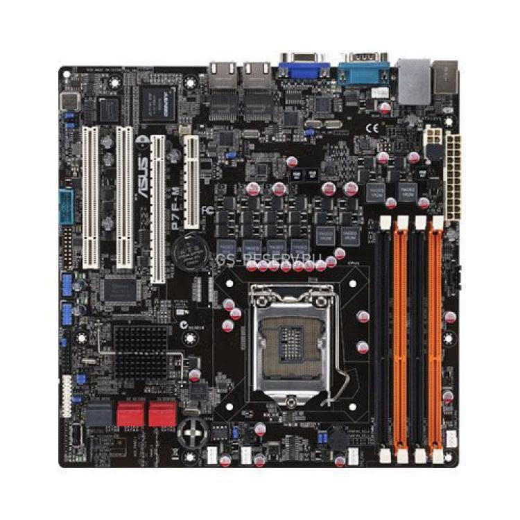 Материнская Плата ASUS i3420 S1156 4DualDDRIII 6SATAII PCI-E16x PCI-E8x 2PCI 2LAN1000 mATX(P7F-M)