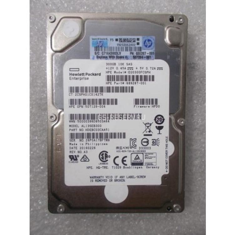 Жесткий Диск HP (Toshiba) AL13SEB300 300Gb (U600/10000/64Mb) 6G SAS 2,5" For Gen4 Gen5 Gen6 Gen7 Integrity rx2800 i2 i4 rx6600 rx3600 rx2660(507284-001)