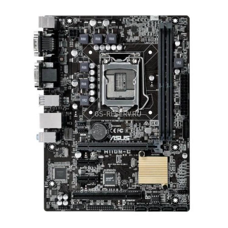 Материнская Плата ASUS iH110 S1151 HT 2DualDDRIV 4SATAIII PCI-E16x3.0 2PCI-E1x Video DVI HDMI LAN1000 AC97-8ch 2USB3 mATX(H110M-R/C/SI)