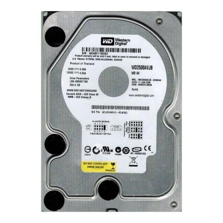 Жесткий Диск Western Digital AV 250Gb (U100/7200/8Mb) IDE(WD2500AVJB-63WKA0)