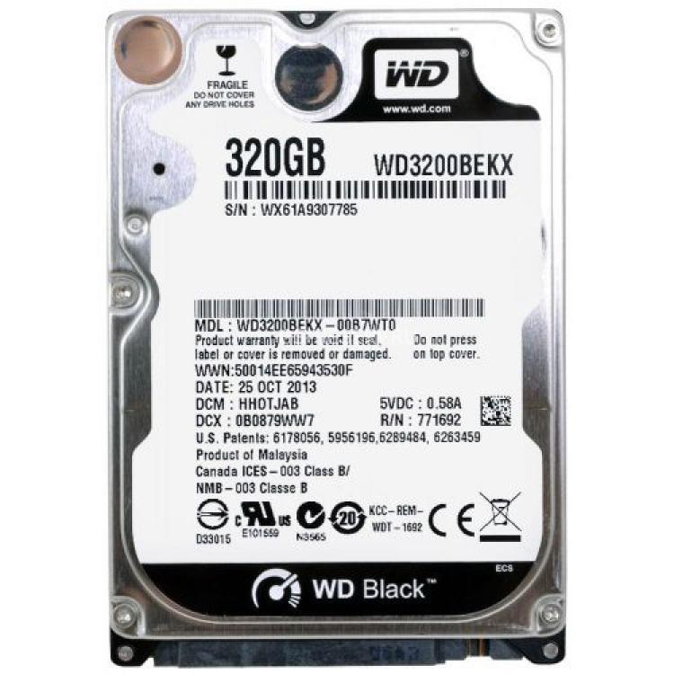 Жесткий Диск Western Digital Black 320Gb (U600/7200/16Mb) 6G SATAIII 2,5"(WD3200BEKX-00B7WT0)