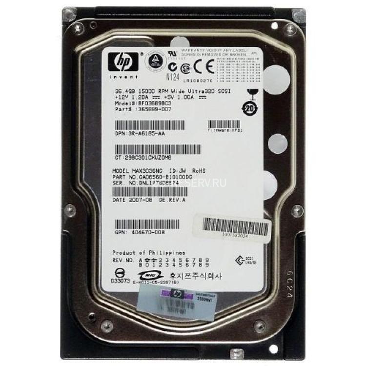 Жесткий Диск HP (Fujitsu) MAX3036NC 36,4Gb (U320/15000/8Mb) 80pin U320SCSI(286776-B22)