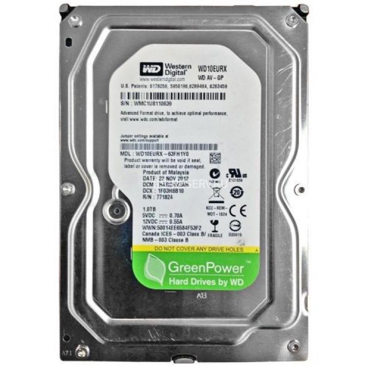 Жесткий Диск Western Digital AV-GP 1Tb (U600/IntelliPower/64Mb) NCQ 6G SATAIII(WD10EURX)