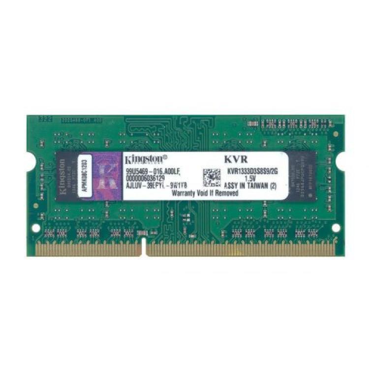 RAM SO-DIMM DDRIII-1333 Kingston 2Gb 1Rx8 PC3-10600S(KVR1333D3S8S9/2G)
