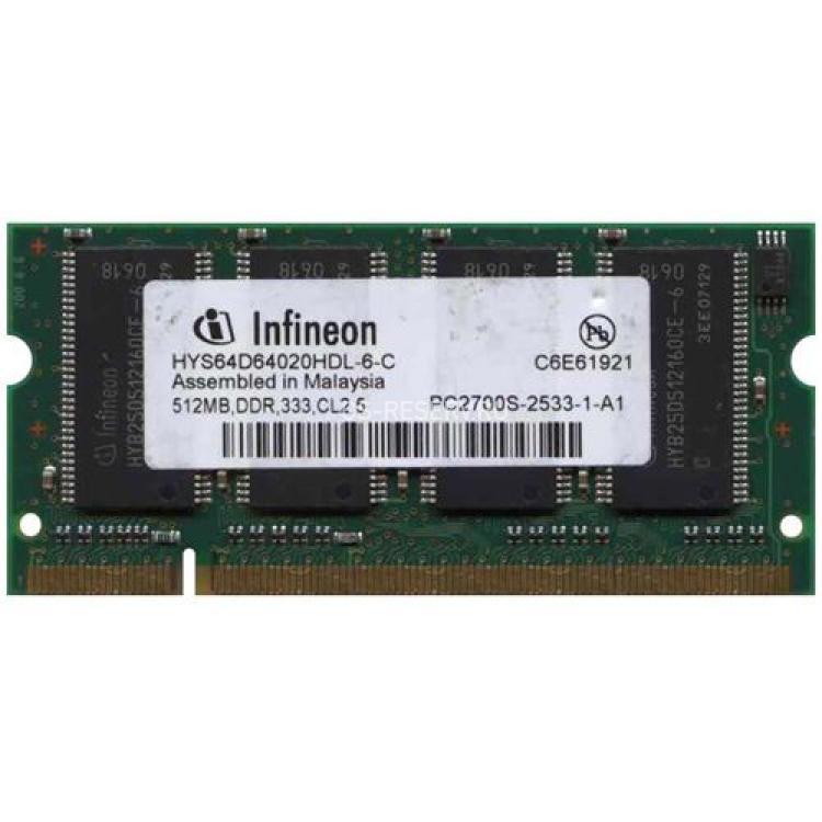RAM SO-DIMM DDR333 Infineon 512Mb PC2700 CL2.5(HYS64D64020HDL-6)