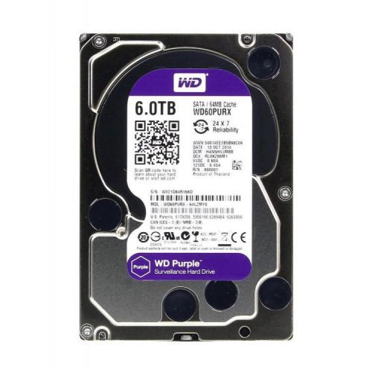 Жесткий Диск Western Digital Purple 6Tb (U600/IntelliPower/64Mb) 6G SATAIII(WD60PURX-64T0ZY0)
