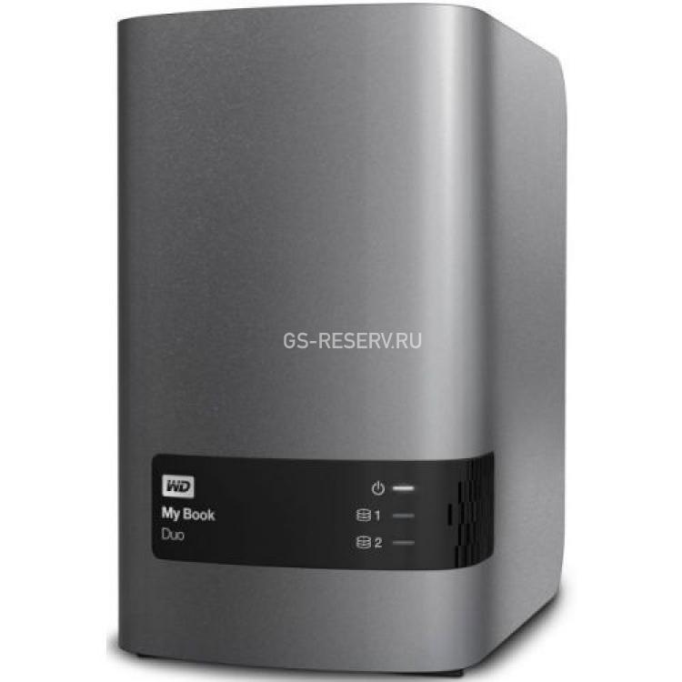 Внешний Жесткий Диск Western Digital My Book Duo 4Tb (2x2Tb) RAID1/0 5Гбит/сек 5400Rpm 3,5" USB 3.0 Gray(WDBRMH0040JCH-EEUE)