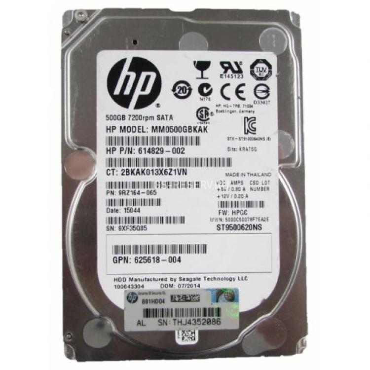 Жесткий Диск HP (Seagate) Constellation.2 ST9500620NS 500Gb (U600/7200/64Mb) 6G SATAIII 2,5" For Gen4 Gen5 Gen6 Gen7(MM0500GBKAK)